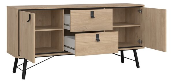 Natúr színű komód tölgyfa dekorral 150x72x40 cm Ry – Tvilum