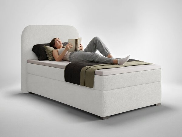 GAVIN kárpitozott boxspring ágy 90x200 - fehér