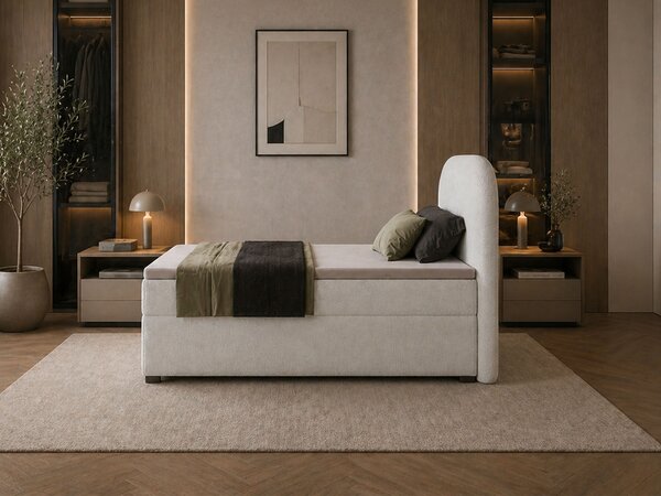 GAVIN kárpitozott boxspring ágy 90x200 - fehér