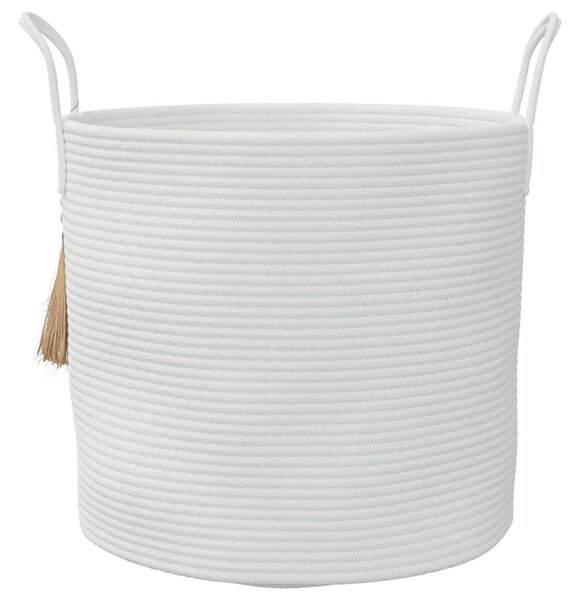 Fehér pamut tárolókosár Ø40 x 35 cm