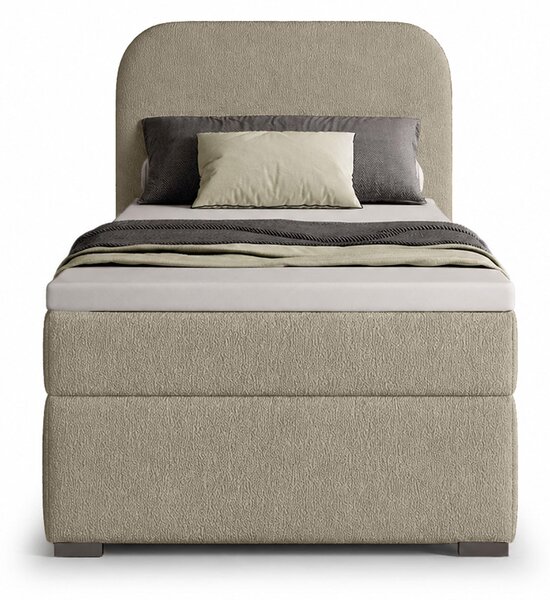 GAVIN kárpitozott boxspring ágy 90x200 - bézs
