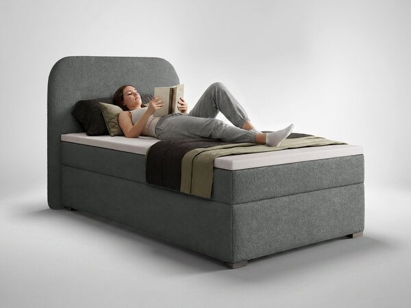 GAVIN kárpitozott boxspring ágy 90x200 - szürke