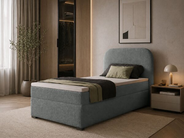 GAVIN kárpitozott boxspring ágy 90x200 - szürke