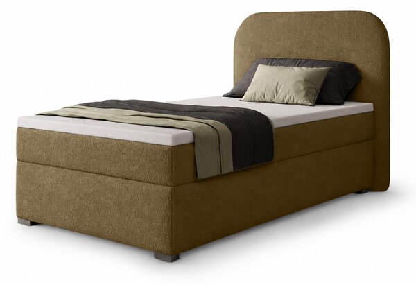 GAVIN kárpitozott boxspring ágy 90x200 - barna
