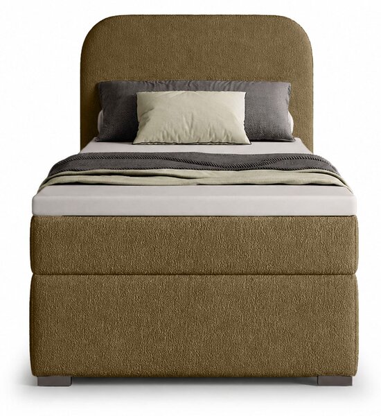 GAVIN kárpitozott boxspring ágy 90x200 - barna