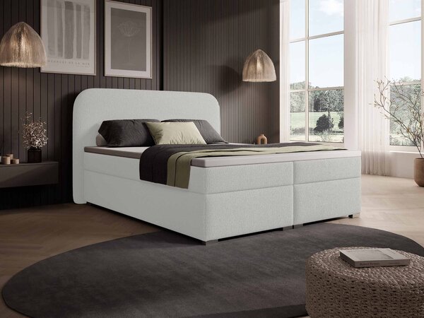 GAVIN ágyneműtartós boxspring ágy 140x200 - fehér