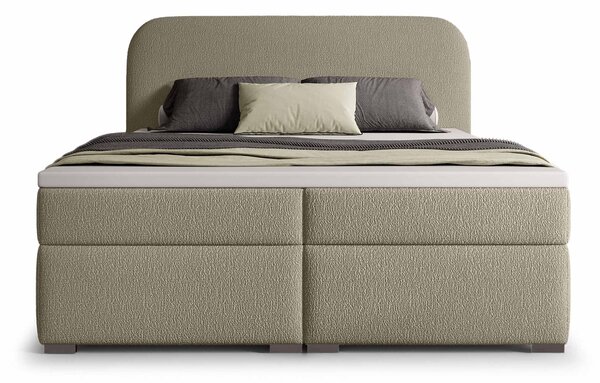 GAVIN kárpitozott boxspring ágy 120x200 - bézs