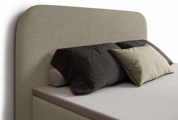 GAVIN kárpitozott boxspring ágy 120x200 - bézs