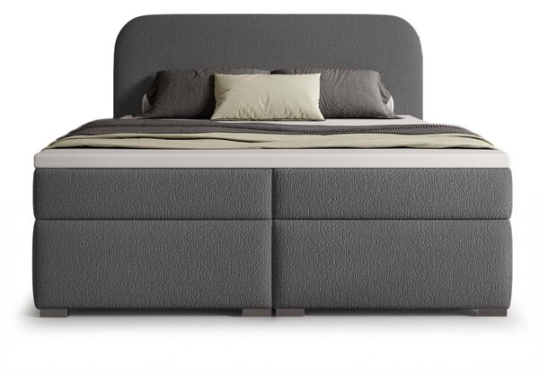 GAVIN kárpitozott boxspring ágy 120x200 - szürke