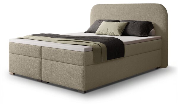 GAVIN kárpitozott boxspring ágy 120x200 - bézs