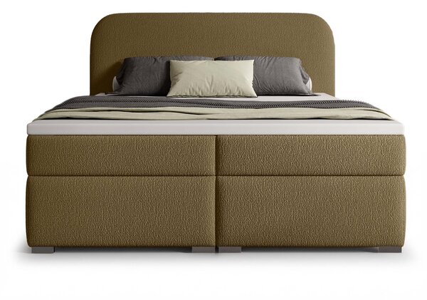 GAVIN kárpitozott boxspring ágy 120x200 - barna