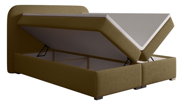 GAVIN kárpitozott boxspring ágy 120x200 - barna