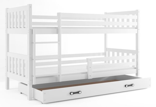 RINOCO 2 + UP emeletes ágy + AJÁNDÉK matrac + ágyrács, 190x80 cm, fehér, fehér