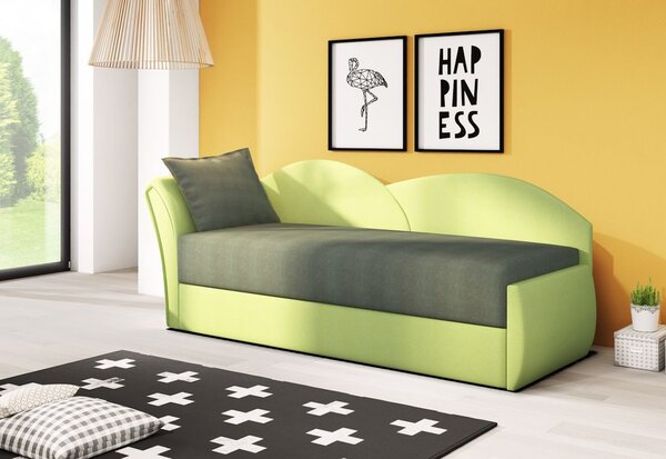 AGA kinyitható kanapé, 200x80x75 cm, sötétzöld/világoszöld, balos