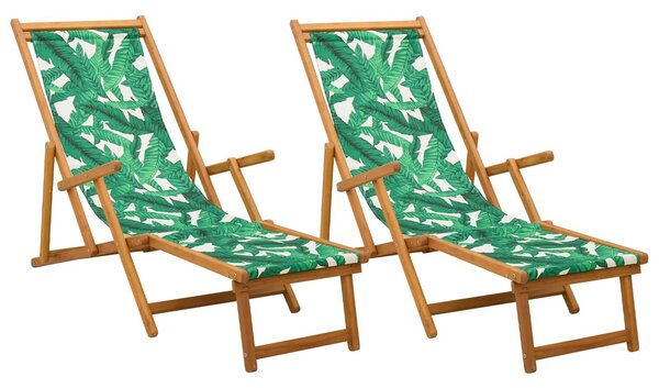 VidaXL Összecsukható nyugágy 2 pcs 3 Pozíció Tömör Eukaliptusz Fa