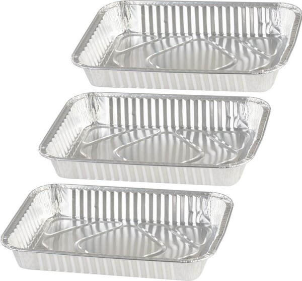 Tálca MagicHome, 31,5x21,3x4,4 cm, grillező, 3 db, alumínium