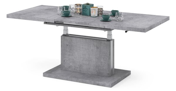 Mazzoni ASTON Millenium Beton - MODERN DOHÁNYZÓASZTAL NYITHATÓ/MAGASÍTHATÓ ÉTKEZŐASZTAL ÉS DOHÁNYZÓASZTAL EGYBEN