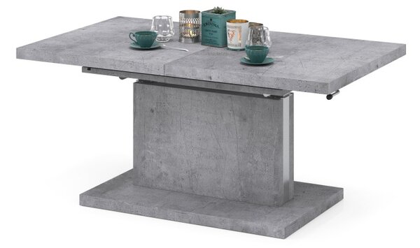 Mazzoni ASTON Millenium Beton - MODERN DOHÁNYZÓASZTAL NYITHATÓ/MAGASÍTHATÓ ÉTKEZŐASZTAL ÉS DOHÁNYZÓASZTAL EGYBEN