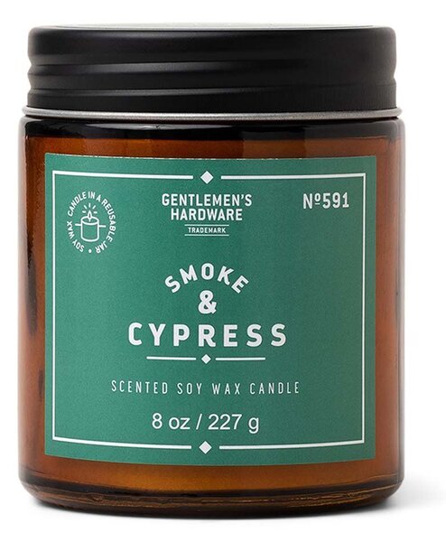 Gentelmen's Hardware illatgyertya szójaviaszból Smoke & Cypress 227 g