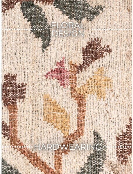 Krémszínű kézi szövésű juta szőnyeg 200x300 cm Roya Violette – Elle Decoration