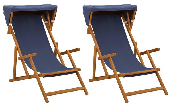 VidaXL Hintaágy 2 pcs 3 Pozíció Tömör Eukaliptusz Fa Kék