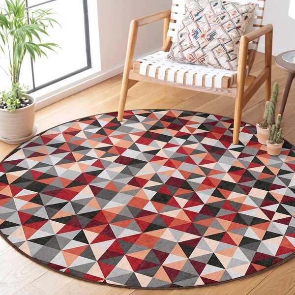 Piros-szürke mosható kerek szőnyeg ø 80 cm Ignite – Mila Home
