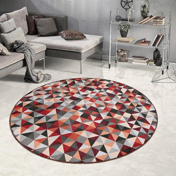 Piros-szürke mosható kerek szőnyeg ø 80 cm Ignite – Mila Home