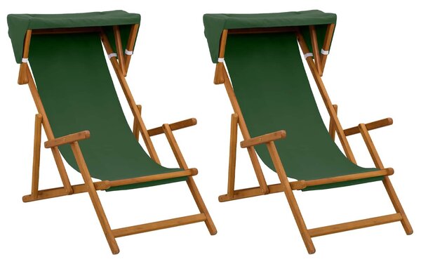 VidaXL Hintaágy 2 pcs 3 Pozíció Tömör Eukaliptusz Fa Zöld