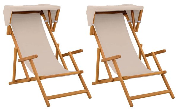 VidaXL Hintaágy 2 pcs 3 Pozíció Tömör Eukaliptusz Fa Bézs