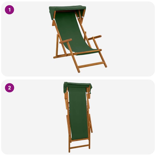 VidaXL Hintaágy 2 pcs 3 Pozíció Tömör Eukaliptusz Fa Zöld