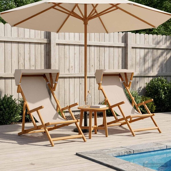 VidaXL Hintaágy 2 pcs 3 Pozíció Tömör Eukaliptusz Fa Bézs