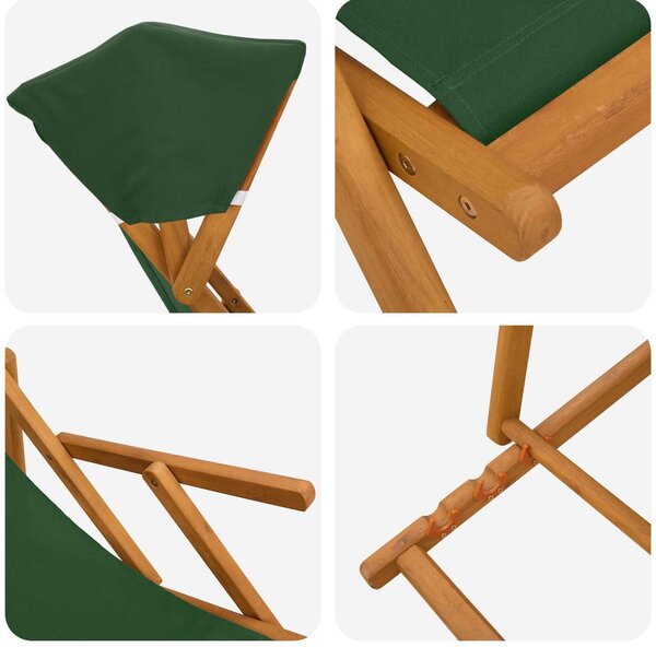 VidaXL Hintaágy 2 pcs 3 Pozíció Tömör Eukaliptusz Fa Zöld