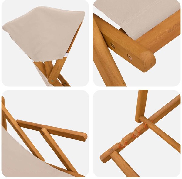 VidaXL Hintaágy 2 pcs 3 Pozíció Tömör Eukaliptusz Fa Bézs