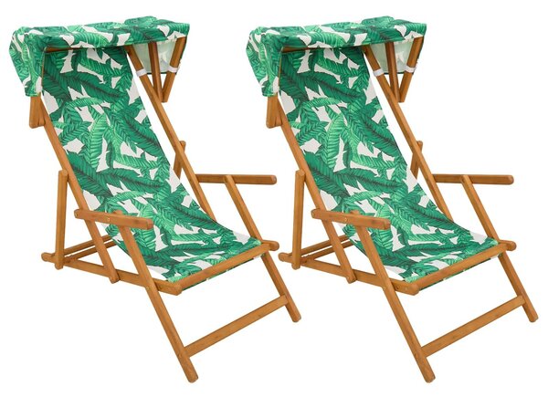 VidaXL Hintaágy 2 pcs 3 Pozíció Tömör Eukaliptusz Fa Levélminta