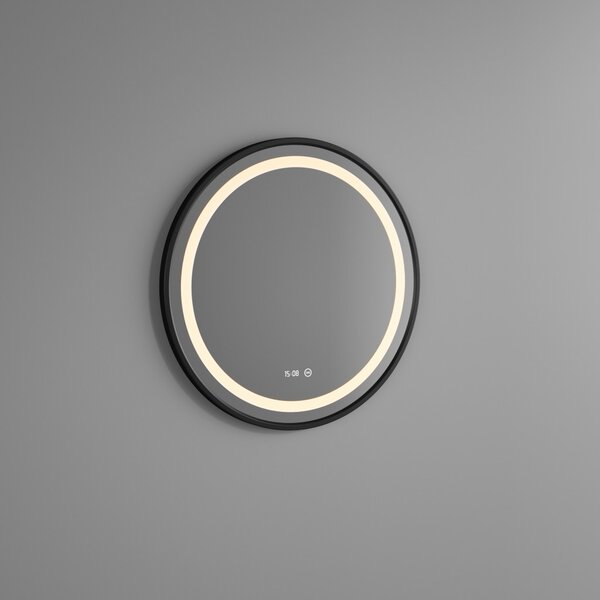 Welland Type-2F LED tükör - fényerő + színhőfok állítás + óra - Ø 60 cm