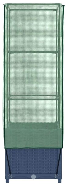 Rattan megjelenésű magaságyás melegháztakaróval 40x40x139 cm