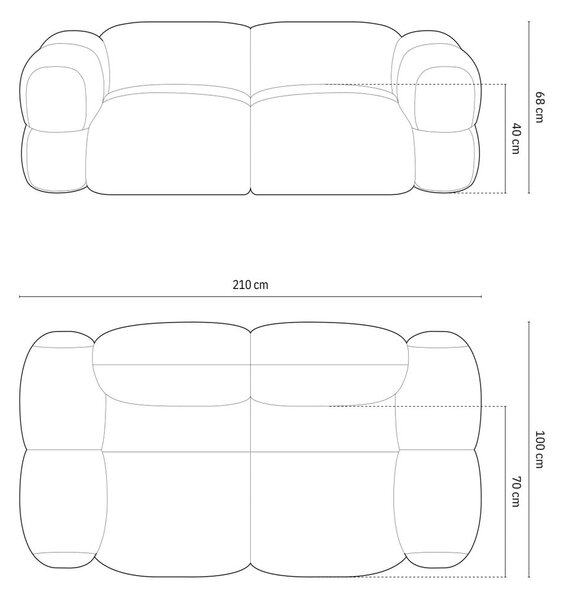 Téglavörös kanapé 210 cm Loretto – Cosmopolitan Design