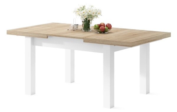 Mazzoni ROYAL Sonoma Tölgy/Fehér Matt - 270 cm-es NYITHATÓ ASZTAL!