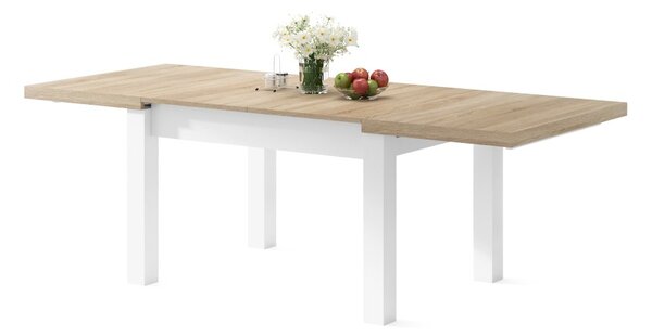 Mazzoni ROYAL Sonoma Tölgy/Fehér Matt - 270 cm-es NYITHATÓ ASZTAL!