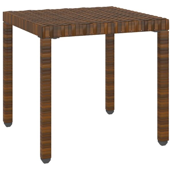 VidaXL 2 db barna polyrattan napozóágy asztallal