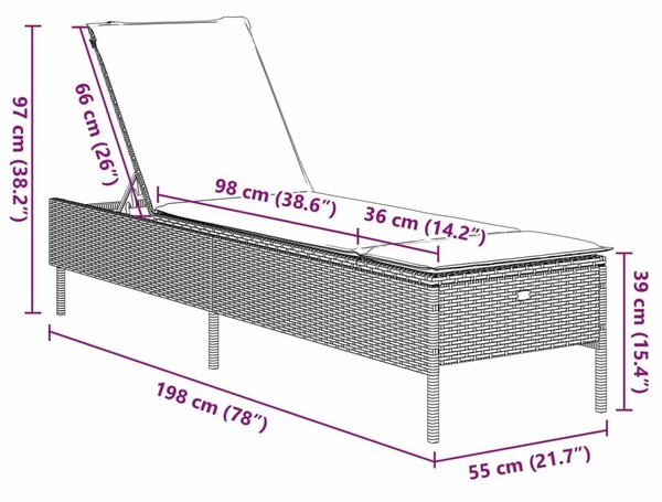 VidaXL Napozóágy Szett - 2 db - Polyrattan - Szürke