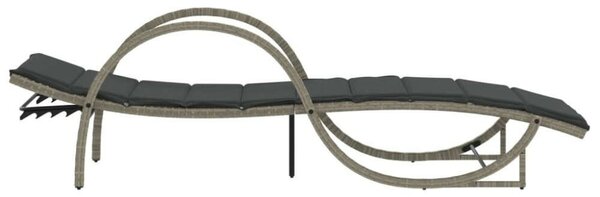 VidaXL Napozóágy - Polyrattan - 2 db - Szürke
