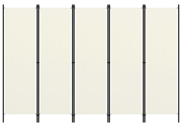 VidaXL krémfehér 5 paneles paraván 250 x 180 cm