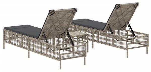 VidaXL Polyrattan Napozóágy Szett - 2 db