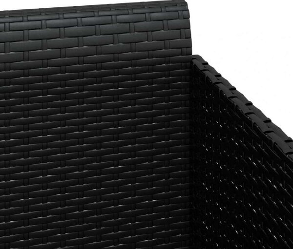 VidaXL Napozóágy - Polyrattan - Fekete - 182x118x63 cm