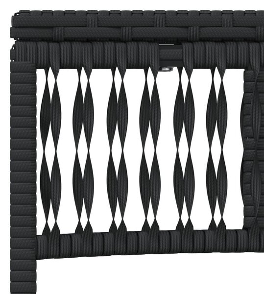 VidaXL Napozóágy Szett - 2 db, Fekete Polyrattan