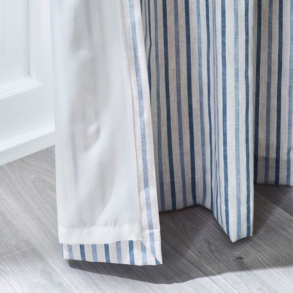 Kék függöny szett 2 db-os 117x229 cm Logan Stripe – Catherine Lansfield