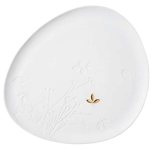 Räder Fehér porcelán tányér GOLD LEAF, nagy