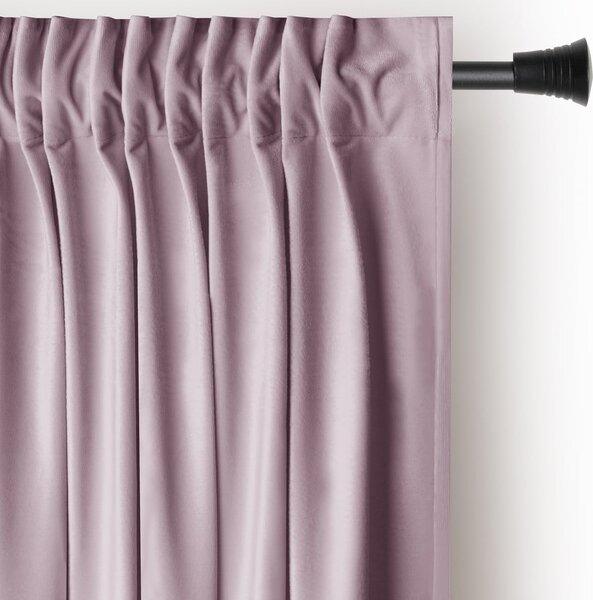Világos rózsaszín bársony dimout (részleges sötétítő) függöny 140x270 cm Pleat – Restilo