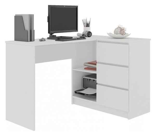 AKORD B16 íróasztal, 124,5x77x50, fehér, jobbos